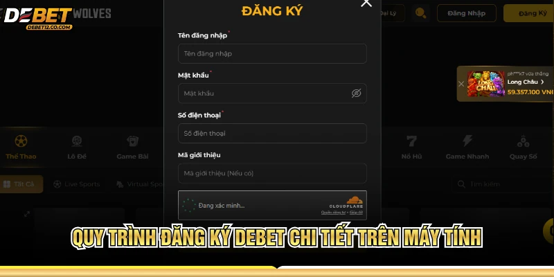 Quy trình đăng ký DEBET chi tiết trên máy tính